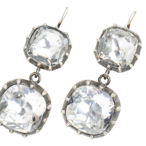 Georgian Inspired Rock Crystal Drop Earrings