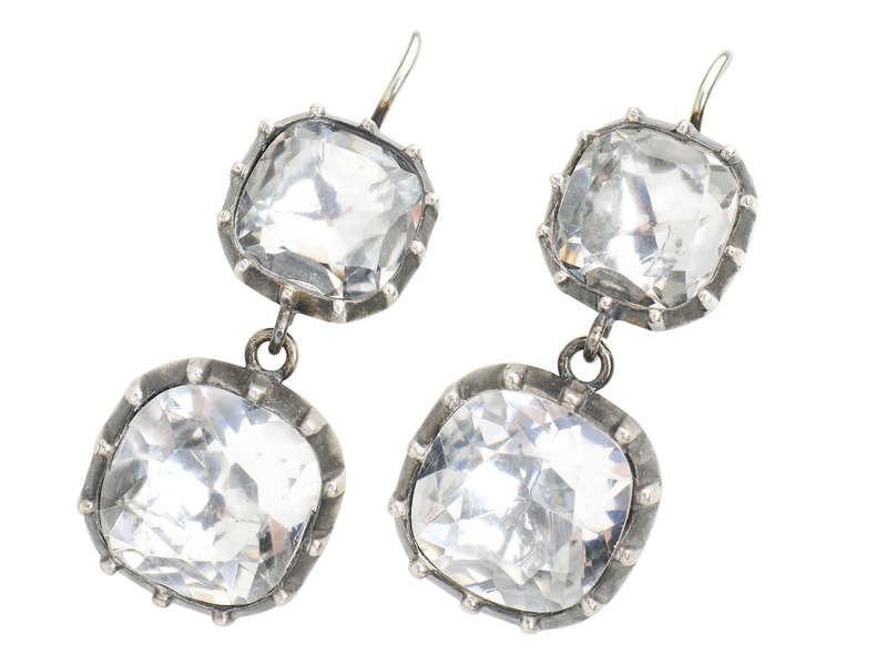Georgian Inspired Rock Crystal Drop Earrings