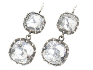Georgian Inspired Rock Crystal Drop Earrings