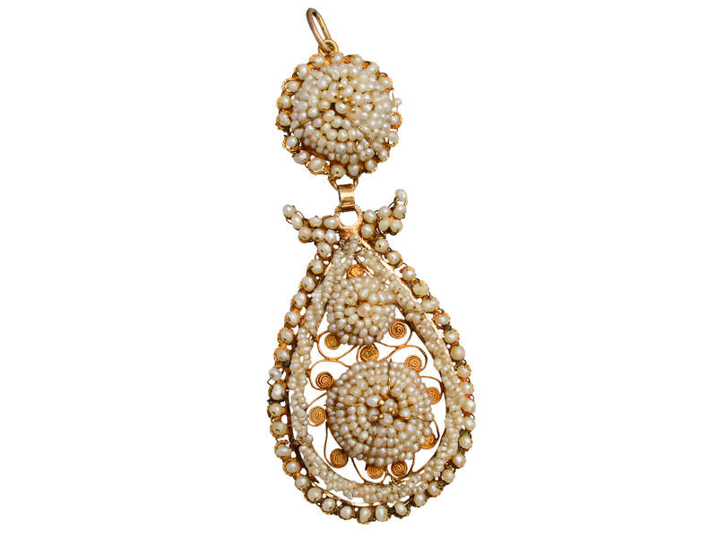 Georgian Natural Pearl Pendant