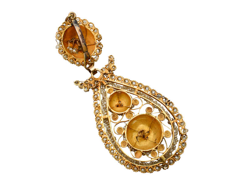 Georgian Natural Pearl Pendant