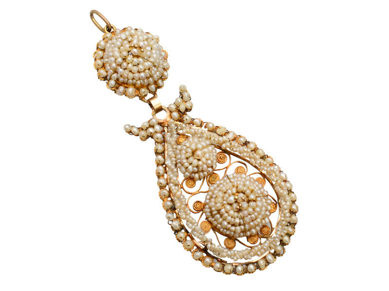Georgian Natural Pearl Pendant