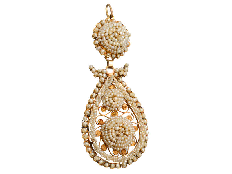 Georgian Natural Pearl Pendant