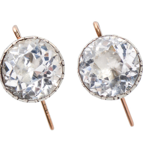 Sparkling Georgian Paste Solitaire Earrings