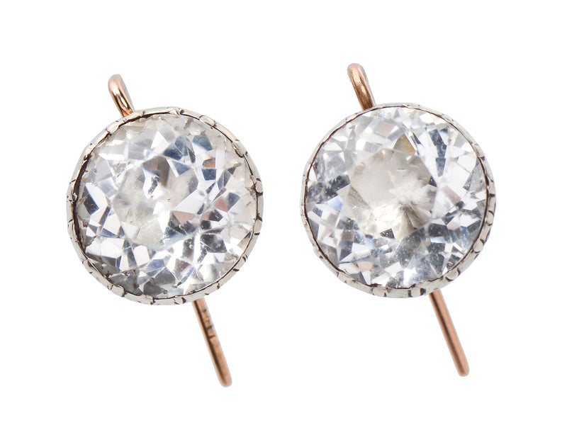 Sparkling Georgian Paste Solitaire Earrings