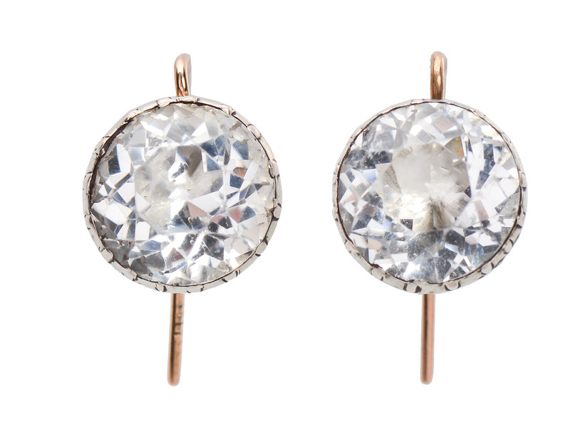 Sparkling Georgian Paste Solitaire Earrings