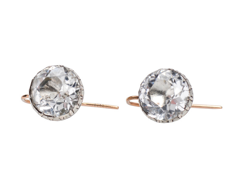 Sparkling Georgian Paste Solitaire Earrings