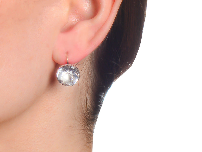 Sparkling Georgian Paste Solitaire Earrings