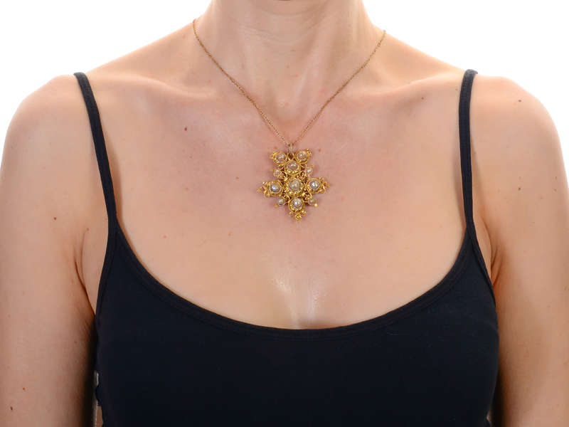 Georgian Natural Saltwater Pearl Pendant