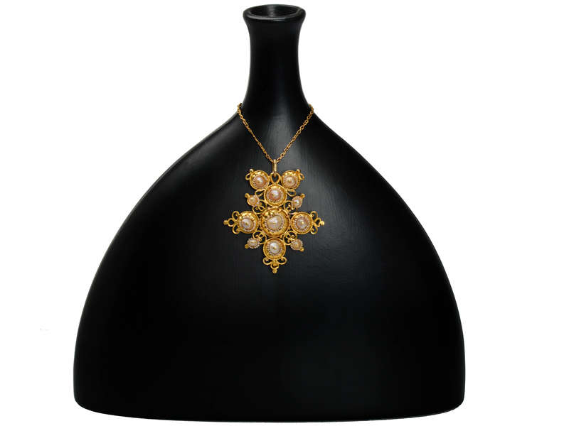 Georgian Natural Saltwater Pearl Pendant