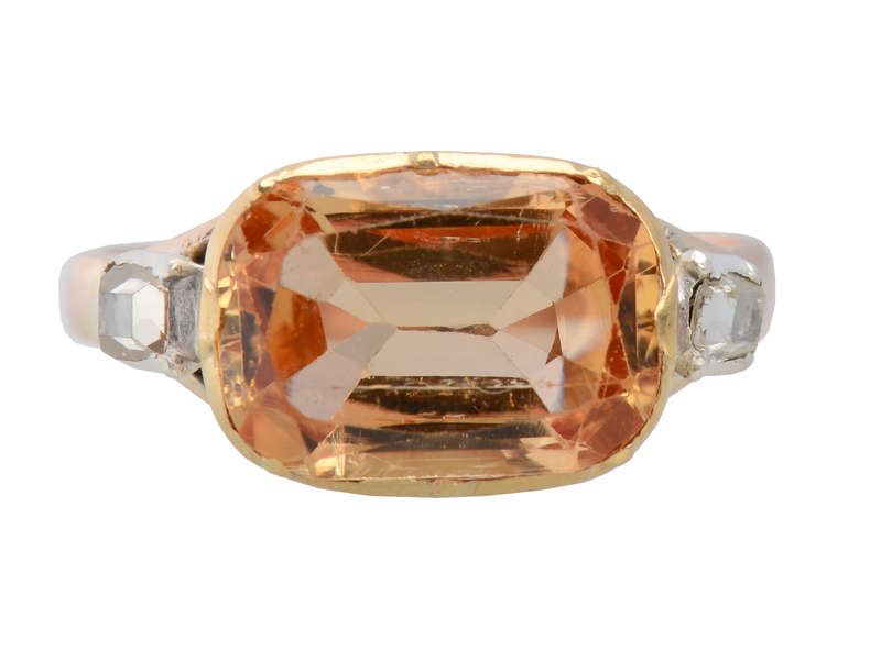 Georgian Topaz Table Cut Diamond Ring