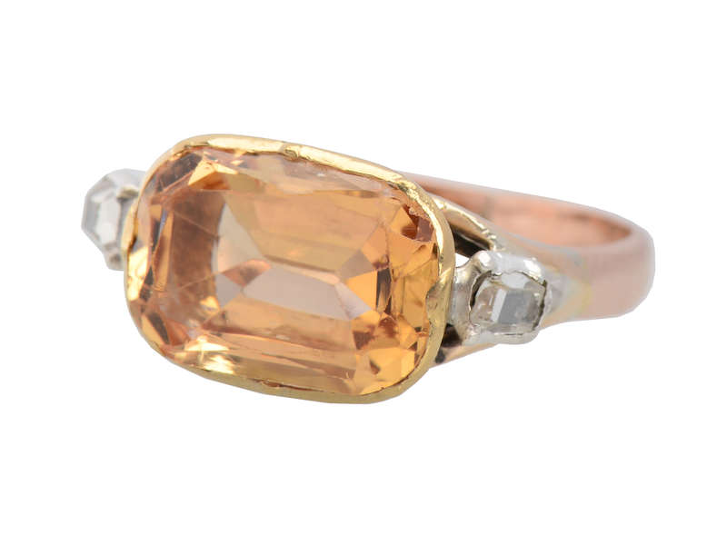 Georgian Topaz Table Cut Diamond Ring