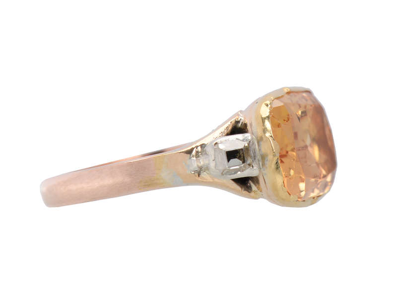 Georgian Topaz Table Cut Diamond Ring