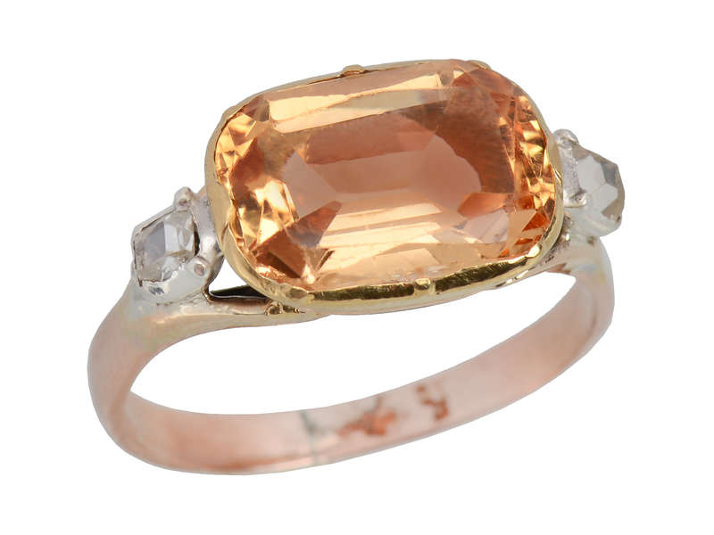 
                      
                        Georgian Topaz Table Cut Diamond Ring
                      
                    