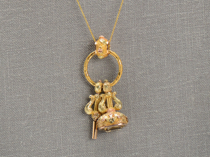 Georgian Lyre Three Gold Fobs