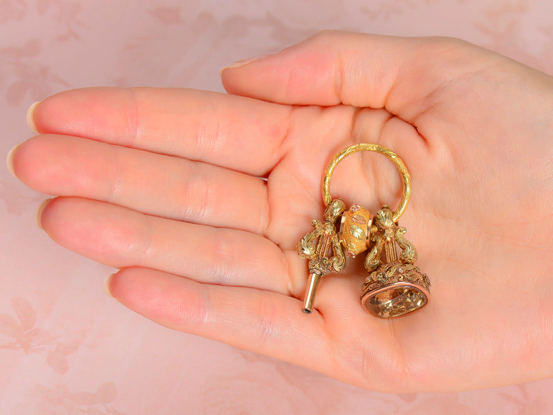
                      
                        Georgian Lyre Three Gold Fobs
                      
                    