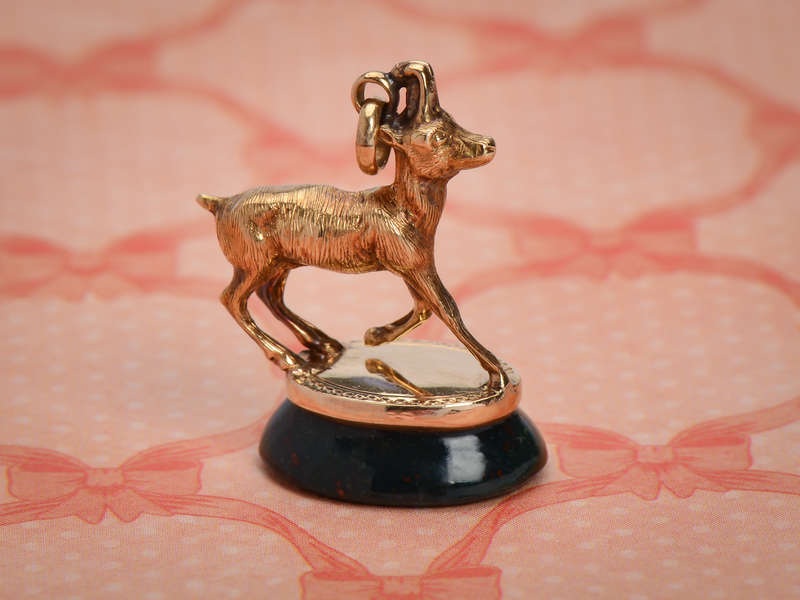 Get Your Goat - Antique Fob with Bloodstone
