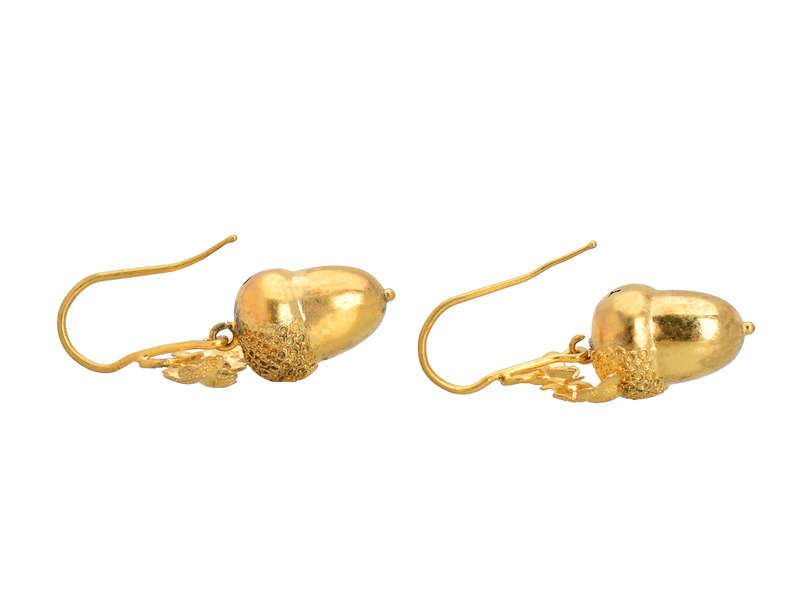 Antique Gold Acorn & Oak Leaf Earrings