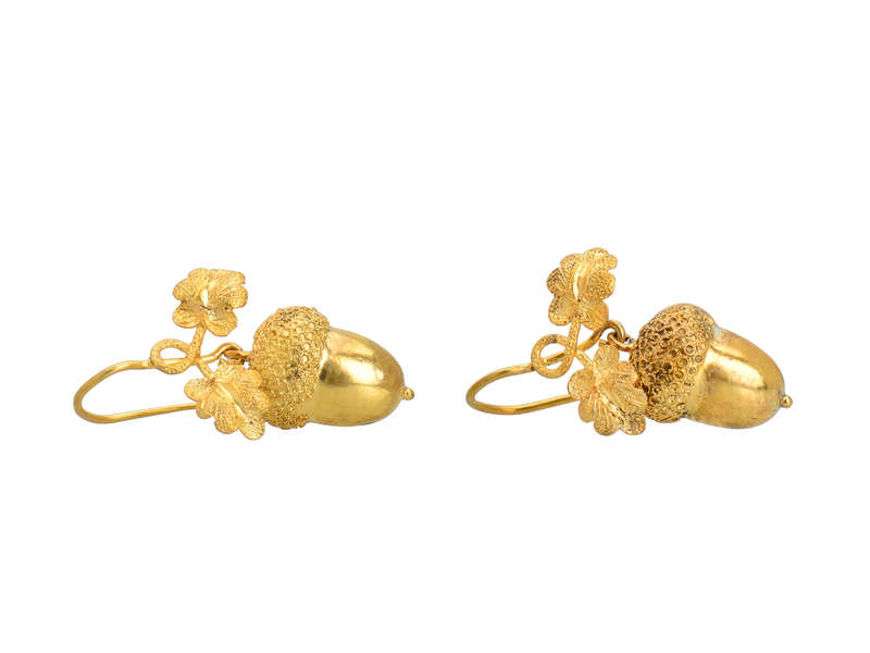 Antique Gold Acorn & Oak Leaf Earrings
