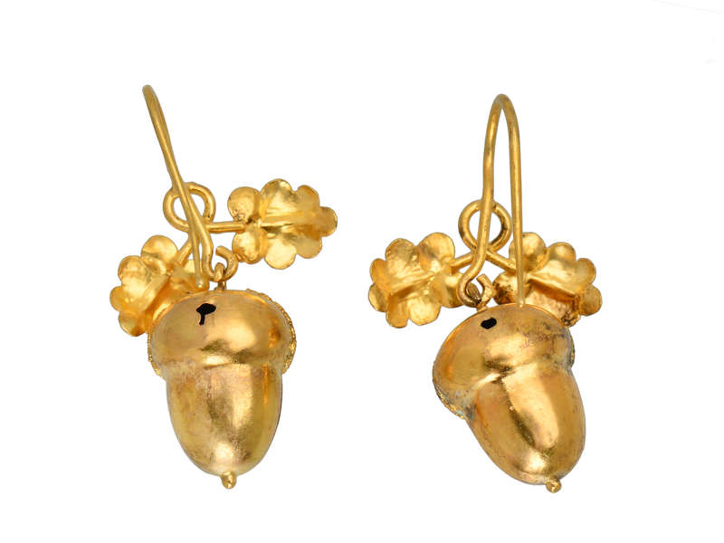 Antique Gold Acorn & Oak Leaf Earrings