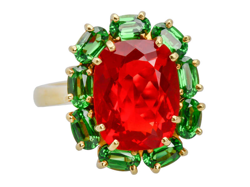 Firebrand - Fire Opal & Tsavorite Garnet Ring