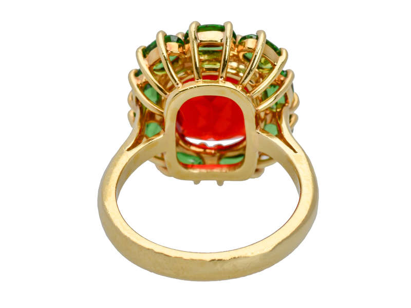 Firebrand - Fire Opal & Tsavorite Garnet Ring