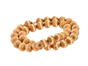 Grecian Goddess - Gold Fluted Beads