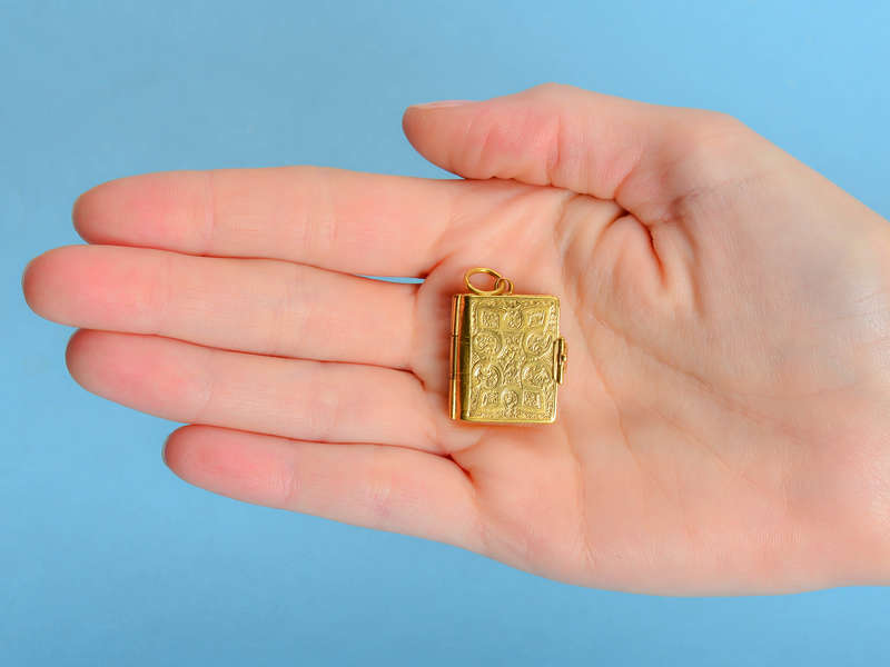Antique Eight Compartment Gold Book Locket