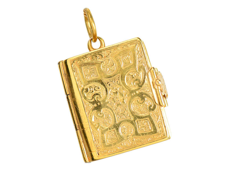Antique Eight Compartment Gold Book Locket