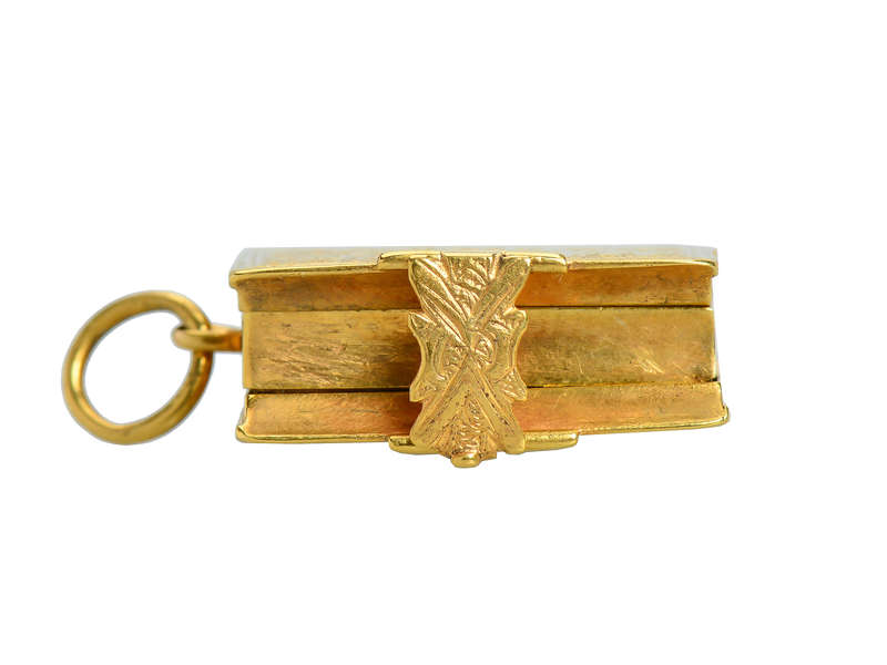 Antique Eight Compartment Gold Book Locket