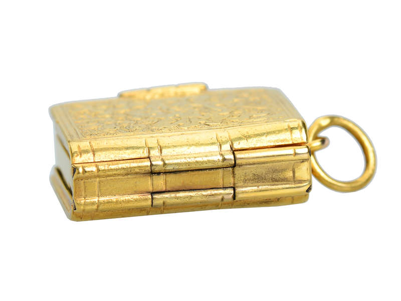 Antique Eight Compartment Gold Book Locket