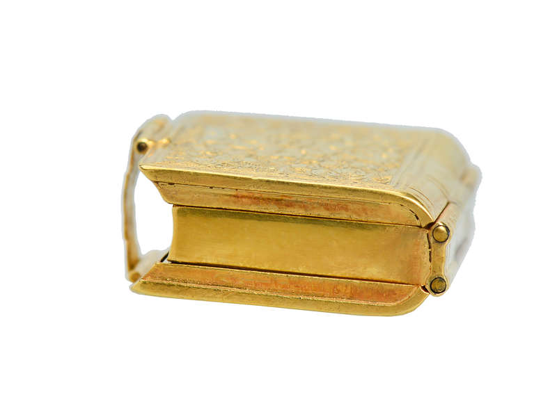 Antique Eight Compartment Gold Book Locket