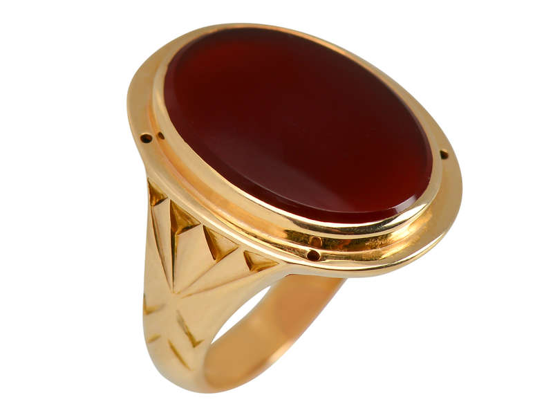 Larter & Sons Carnelian Art Deco Ring