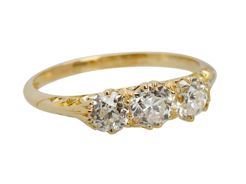 Fine Old European Diamond Trilogy Ring