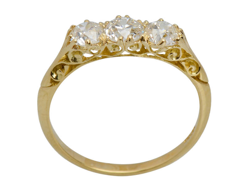Fine Old European Diamond Trilogy Ring