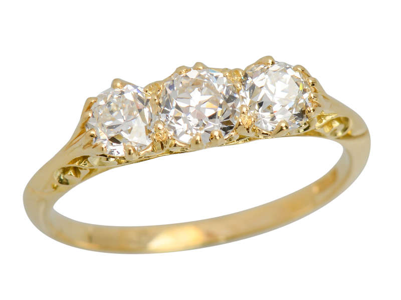 Fine Old European Diamond Trilogy Ring