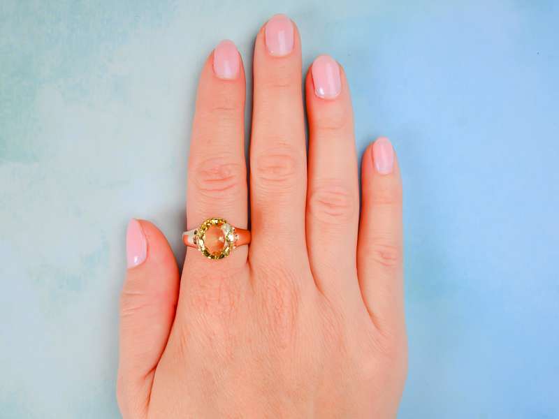 Chrysoberyl Rose Gold Antique Ring