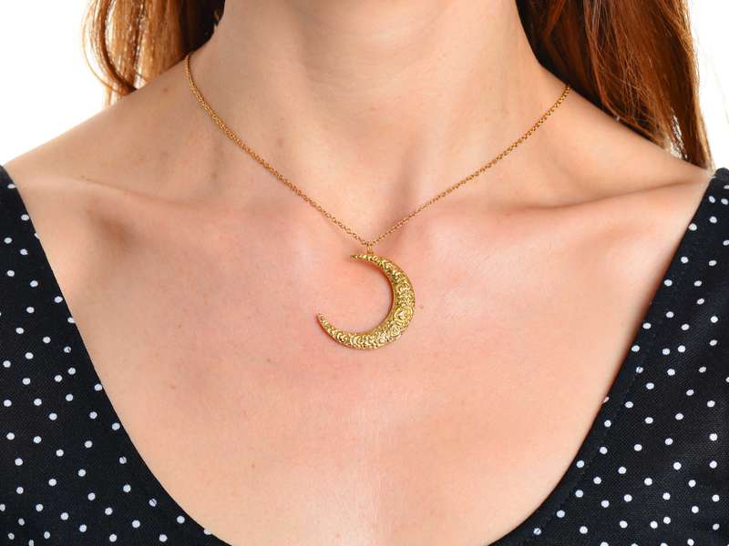 Starstruck - Antique Crescent Moon Pendant