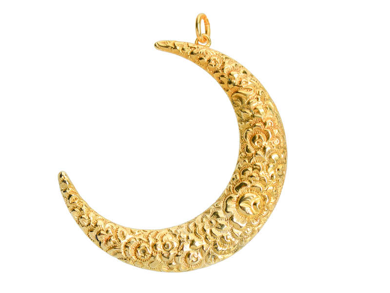 Starstruck - Antique Crescent Moon Pendant