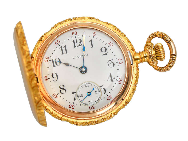 Gold Diamond Fleur De Lis Watch Pendant