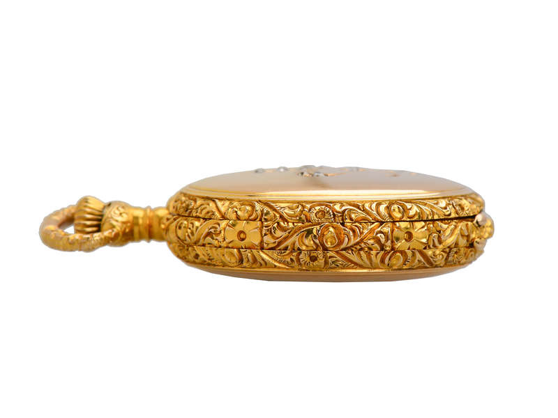 Gold Diamond Fleur De Lis Watch Pendant