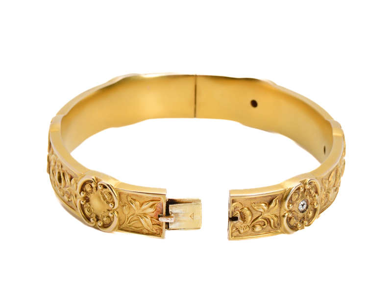 Botanical Bounty - Patterned Gold Bangle