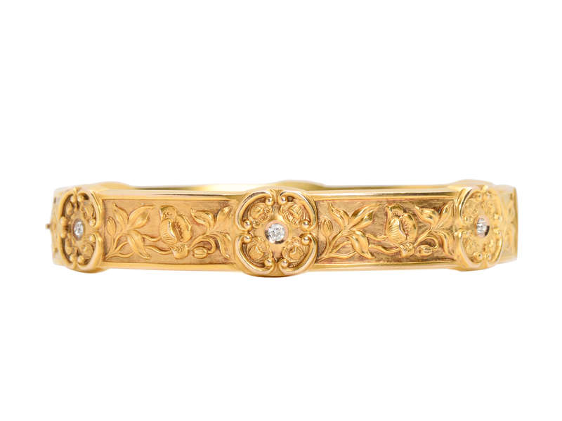 Botanical Bounty - Patterned Gold Bangle