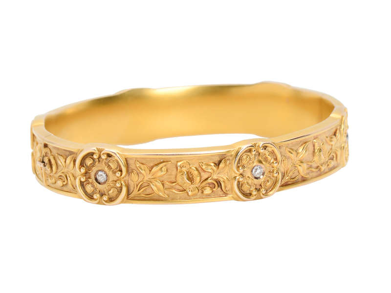 Botanical Bounty - Patterned Gold Bangle