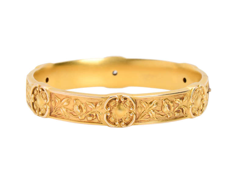 Botanical Bounty - Patterned Gold Bangle