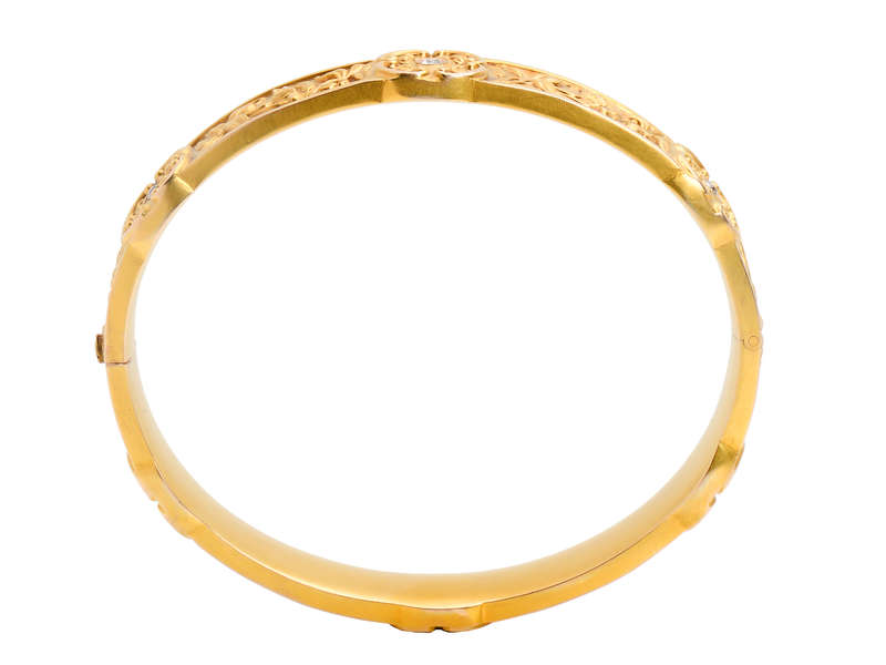 Botanical Bounty - Patterned Gold Bangle