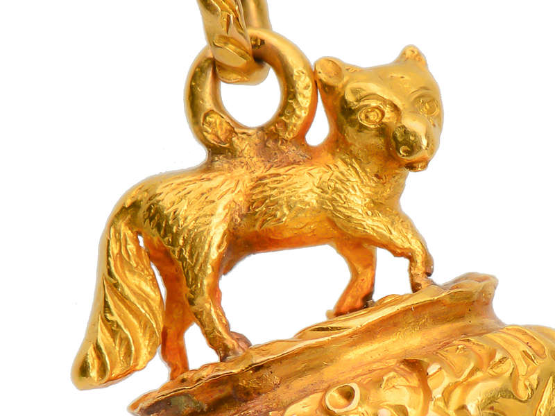 Antique French 18k Gold Fox Fob Pendant – The Three Graces