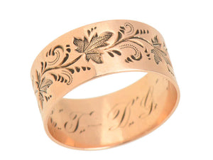 Ivy Leaf Rose Gold Wedding Ring of 1898