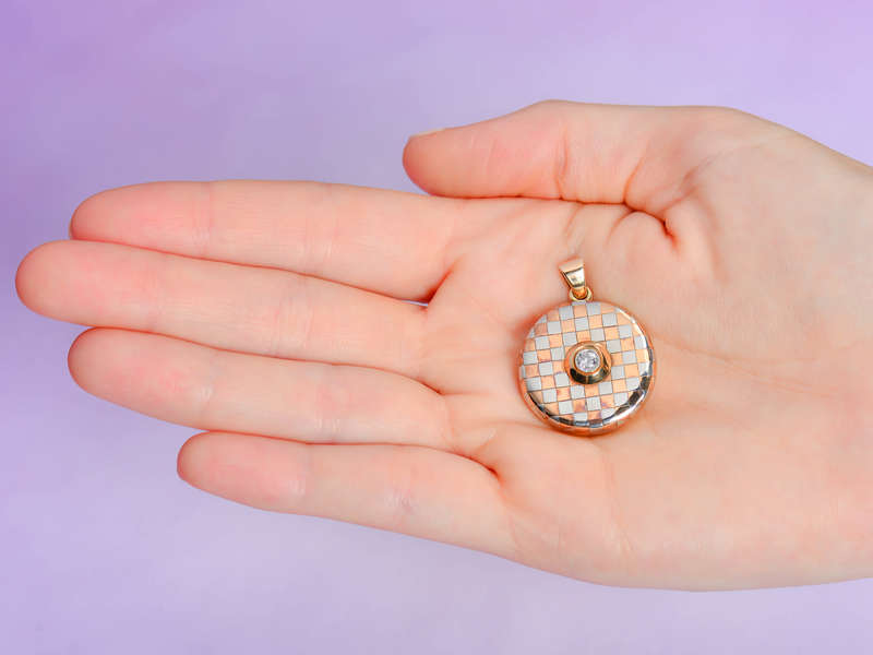 Art Deco Platinum & Rose Gold Diamond Locket
