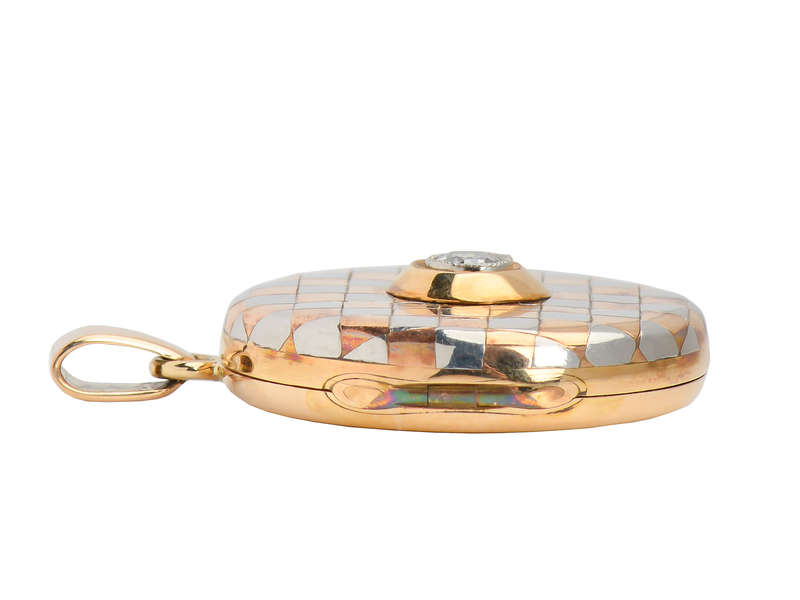 Art Deco Platinum & Rose Gold Diamond Locket